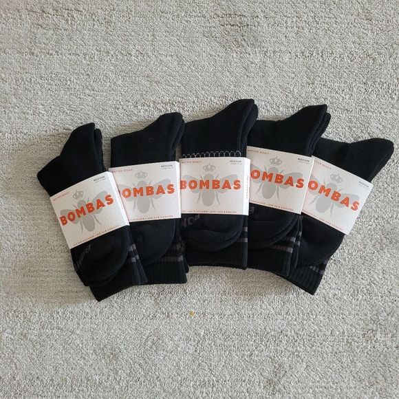 Bombas Accessories Bombas 5 Pair Calf Socks Bee Black And Gray Size